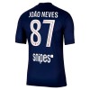 Maglia ufficiale Paris Saint Germain Joao Neves 87 Casa 2025-26 per Uomo